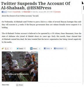 Al-Shabaab - Twitter vs Google