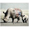 Deux animaux de la savanne tagués ! » Un graffiti sur un rhinocéros (Kenya)