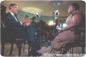 Obama et Nakitare (KBC) lors de l'interview