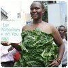 Michelle Odhiambo de PETA en feuilles d´épinard