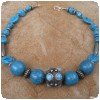 Collier fausse turquoise et perles indiennes